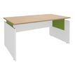 Bureau INEO JET UP Bureau Vallée - Réglable en hauteur - L160 x H74/78/82 x P80 cm - Pieds blanc - plateau imitation chêne clair - Entretoise Anis