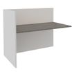 Banque d'accueil Module de départ haut OLA - L82,5 x H112 x P82,5 cm - structure blanc perle, plateau chêne gris