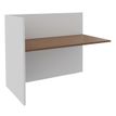 Banque d'accueil Module de départ haut OLA - L82,5 x H112 x P82,5 cm - structure blanc perle, plateau noyer
