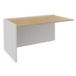 Banque d'accueil Module de départ bas OLA - L162,5 x H75,5 x P82,5 cm - structure blanc perle, plateau chêne clair