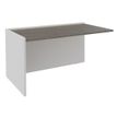 Banque d'accueil Module de départ bas OLA - L162,5 x H75,5 x P82,5 cm - structure blanc perle, plateau chêne gris