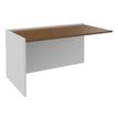 Banque d'accueil Module de départ bas OLA - L82,5 x H75,5 x P82,5 cm - structure blanc perle, plateau noyer