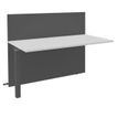 Banque d'accueil Module suivant haut OLA - L120 x H112 x P82,5 cm - structure carbone, plateau blanc perle