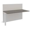 Banque d'accueil Module suivant haut OLA - L80 x H112 x P82,5 cm - structure blanc perle, plateau chêne gris