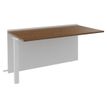 Banque d'accueil Module suivant bas OLA - L120 x H75,5 x P82,5 cm - structure blanc perle, plateau noyer
