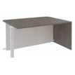 Banque d'accueil Module d'extrémité PMR OLA - L100 x H72,5 x P115 cm - structure blanc perle, plateau chêne gris
