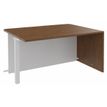 Banque d'accueil Module d'extrémité PMR OLA - L100 x H72,5 x P115 cm - structure blanc perle, plateau noyer