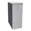 Caisson TOWER - L44 x H114 x P80 cm - 3 tablettes + 1 support DS réglable - structure anthracite - dessus et façade blanc perle