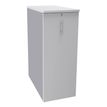 Caisson TOWER - L44 x H114 x P80 cm - 3 tablettes + 1 support DS réglable - structure alu - dessus et façade blanc perle