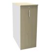 Caisson TOWER - L44 x H114 x P80 cm - 3 tablettes + 1 support DS réglable - structure blanc perle - dessus et façade imitation érable