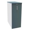 Caisson TOWER - L44 x H114 x P80 cm - 3 tablettes + 1 support DS réglable - structure blanc perle - dessus et façade bleu argile