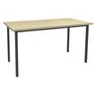 Table de réunion Rectangulaire - 140 x 70 cm - Pieds carrés anthracite - imitation érable