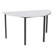 Table de réunion Demi-lune - 160 x 80 cm - Pieds carrés anthracite - Blanc perle