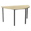 Table de réunion Demi-lune - 160 x 80 cm - Pieds carrés anthracite - imitation érable