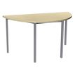 Table de réunion Demi-lune - 140 x 70 cm - Pieds carrés aluminium - imitation érable
