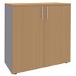 2012348123394-Armoire mi-haute IDRA/DUAL -  L80 x H102 x P47 - 2 portes - 2 tablettes métal DS - Corps alu - Portes --0