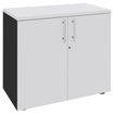 3253310174535-Armoire basse IDRA/DUAL - H72 x L80 x P47 - 2 portes - Corps anthracite - Dessus et portes Blanc perle--0