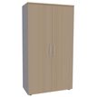 3253310174627-Armoire haute IDRA/DUAL - H180 x L80 x P47 - 2 portes - Corps alu - Portes et dessus imitation Chêne C--0