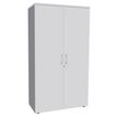 Armoire haute IDRA/DUAL - H180 x L80 x P47 - 2 portes - Corps alu - Portes et dessus Blanc perle