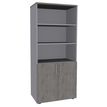 3253310161788-Bibliothèque IDRA/DUAL  avec 2 portes basses - L80 x H180 x P47 - Corps alu - Portes et dessus imitati--0