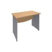 Bureau droit DUAL - L80 - Pieds Alu - plateau imitation Hêtre