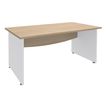 Bureau droit DUAL - L180 - Pieds blanc - plateau imitation Chêne clair