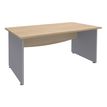 Bureau droit DUAL - L140 - Pieds Alu - plateau imitation Chêne clair