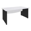Bureau droit DUAL - L180 - Pieds Anthracite - plateau blanc