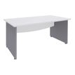 Bureau droit DUAL - L180 - Pieds Alu - plateau blanc