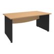 Bureau droit DUAL - L140 - Pieds Anthracite - plateau imitation Hêtre