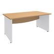 Bureau droit DUAL - L180 - Pieds blanc - plateau imitation Hêtre
