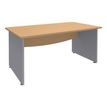 Bureau droit DUAL - L140 - Pieds Alu - plateau imitation Hêtre