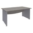 Bureau droit DUAL - L140 - Pieds Alu - plateau imitation Chêne gris