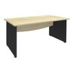 Bureau droit DUAL - L140 - Pieds Anthracite - plateau imitation Erable
