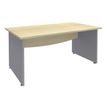 Bureau droit DUAL - L140 - Pieds Alu - plateau imitation Erable