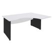 Bureau compact à droite DUAL - L180 cm - Pieds Anthracite - plateau blanc (Pieds de renfort ou caisson bout de bureau obligatoire à rajouter - non inclus)