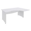 Bureau compact à droite DUAL - L180 cm - Pieds blanc - plateau blanc (Pieds de renfort ou caisson bout de bureau obligatoire à rajouter - non inclus)