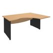 3253310106789-Bureau compact à droite DUAL - L180 cm - Pieds Anthracite - plateau imitation Hêtre (Pieds de renfort ou caisson bout de bureau obligatoire à rajou--0
