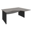 Bureau compact à droite DUAL - L180 cm - Pieds Anthracite - plateau imitation Chêne gris (Pieds de renfort ou caisson bout de bureau obligatoire à rajouter - non inclus)