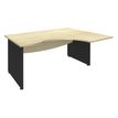 Bureau compact à droite DUAL - L180 cm - Pieds Anthracite - plateau imitation Erable (Pieds de renfort ou caisson bout de bureau obligatoire à rajouter - non inclus)