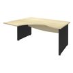 3253310106741-Bureau compact à gauche DUAL - L160 cm - Pieds Anthracite - plateau imitation Erable (Pieds de renfort ou caisson bout de bureau obligatoire à rajou--0