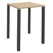 3253310166363-Table Lounge 4 pieds - L80xH105xP80 cm - Pied carbone - plateau imitation chêne clair--0