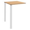 3253310166585-Table Lounge 2 Pieds - L80xH105xP80 cm - Pieds blanc - plateau imitation hêtre--0
