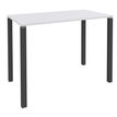 3253310166554-Table Lounge 4 pieds - L140xH105xP80 cm - Pied carbone - plateau blanc perle--0