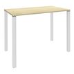 3253310166004-Table Lounge - L140xH105xP60 cm - 4 Pieds blancs - plateau imitation érable--0