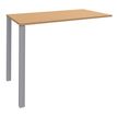 3253310166097-Table Lounge - L120xH105xP60 cm - 2 Pieds alu - plateau imitation hêtre--0