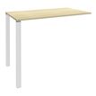 Table Lounge - L140xH105xP60 cm - 2 Pieds blancs - plateau imitation érable