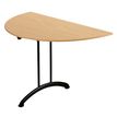 Table de réunion pliante - demi-ronde - L140 x H74 x P70 cm - imitation hêtre/noir