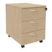 Caisson mobile IDRA/DUAL - L43 x H56 x P60 cm - 3 Tiroirs - Imitation Chêne clair