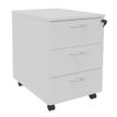 Caisson mobile IDRA/DUAL - L43 x H56 x P60 cm - 3 Tiroirs - blanc perle